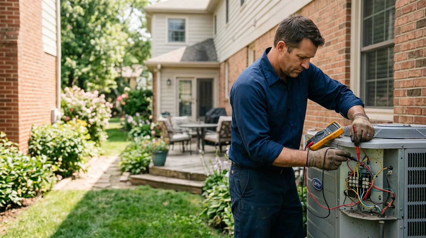 HVAC technician working near Hailesboro, NY